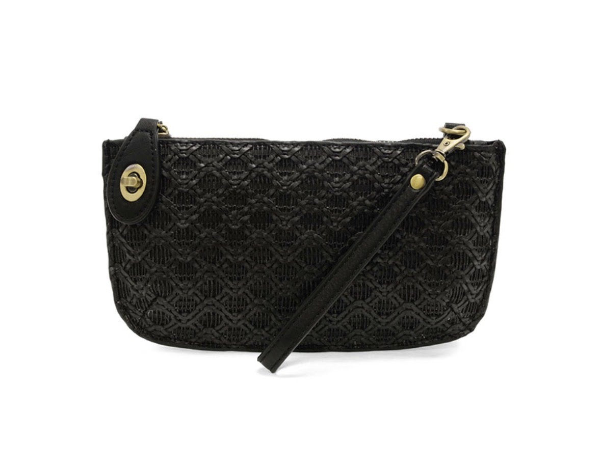 Joy Susan Lattice Woven Mini Crossbody Wristlet Clutch