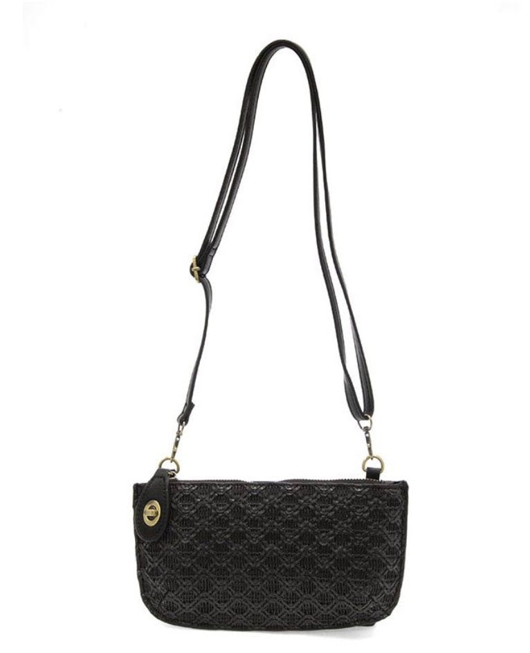 Joy Susan Lattice Woven Mini Crossbody Wristlet Clutch