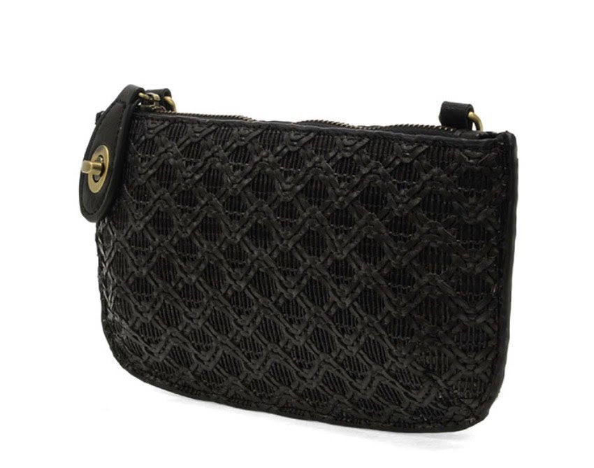 Joy Susan Lattice Woven Mini Crossbody Wristlet Clutch