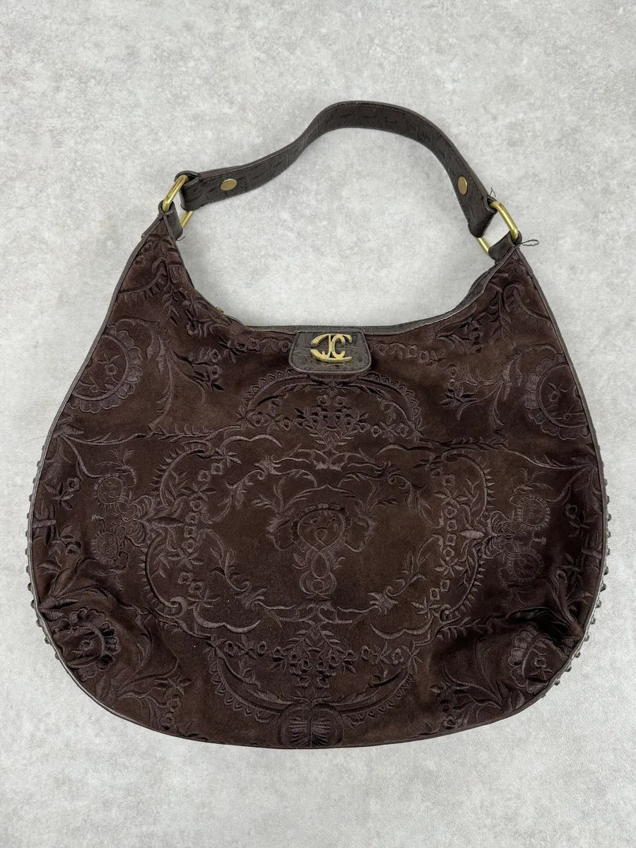 AW2007 Cavalli Brown Embroided Chain Handle Bag