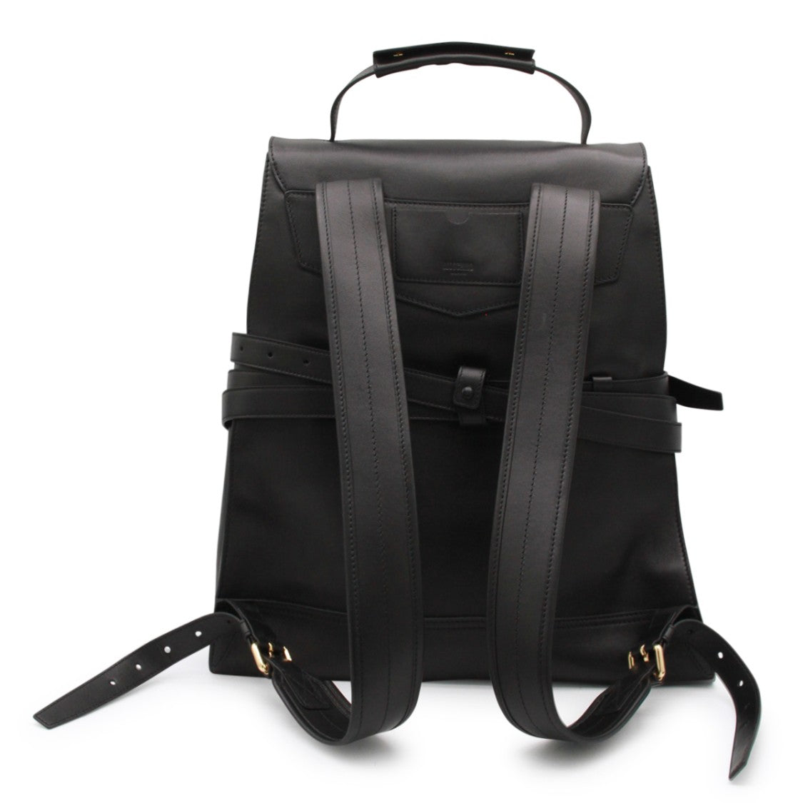 Moschino Black Leather Backpack
