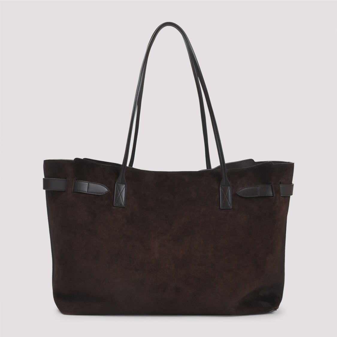 Balenciaga Spacious Brown Suede Shoulder Bag With Crossed Strap