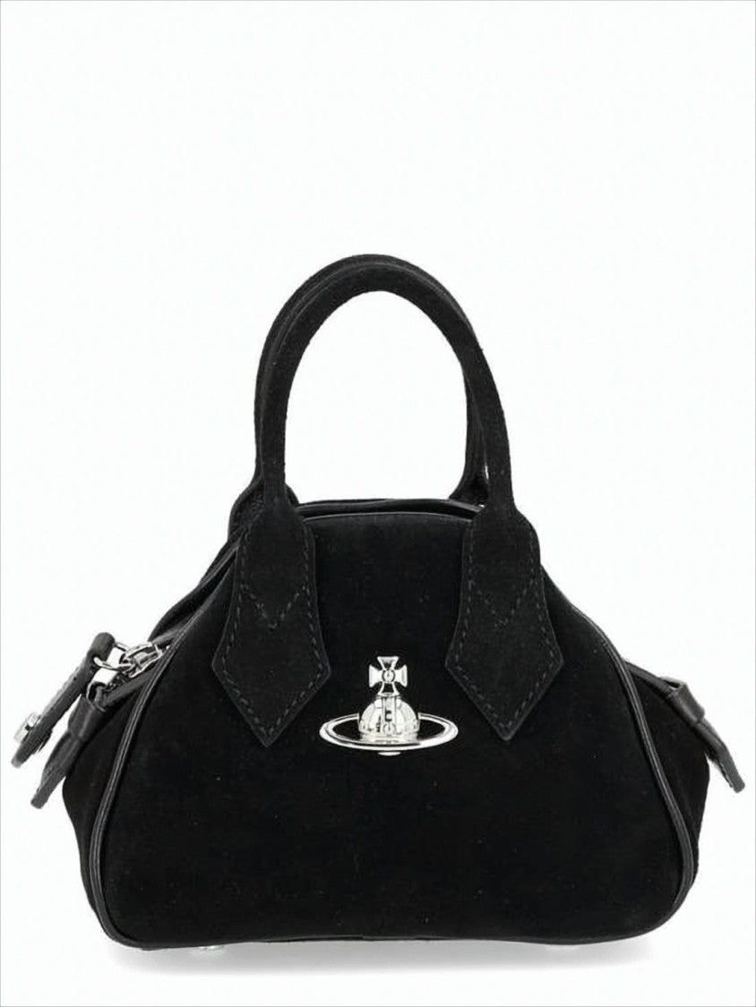 Vivienne Westwood Structured Black Calf Leather Crossbody Bag