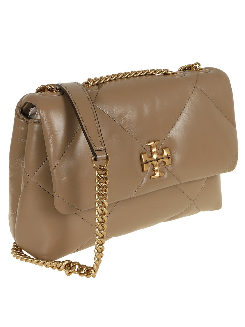 Tory Burch Brown Kira Diamond Quilt Convertible Soft Leather Bag
