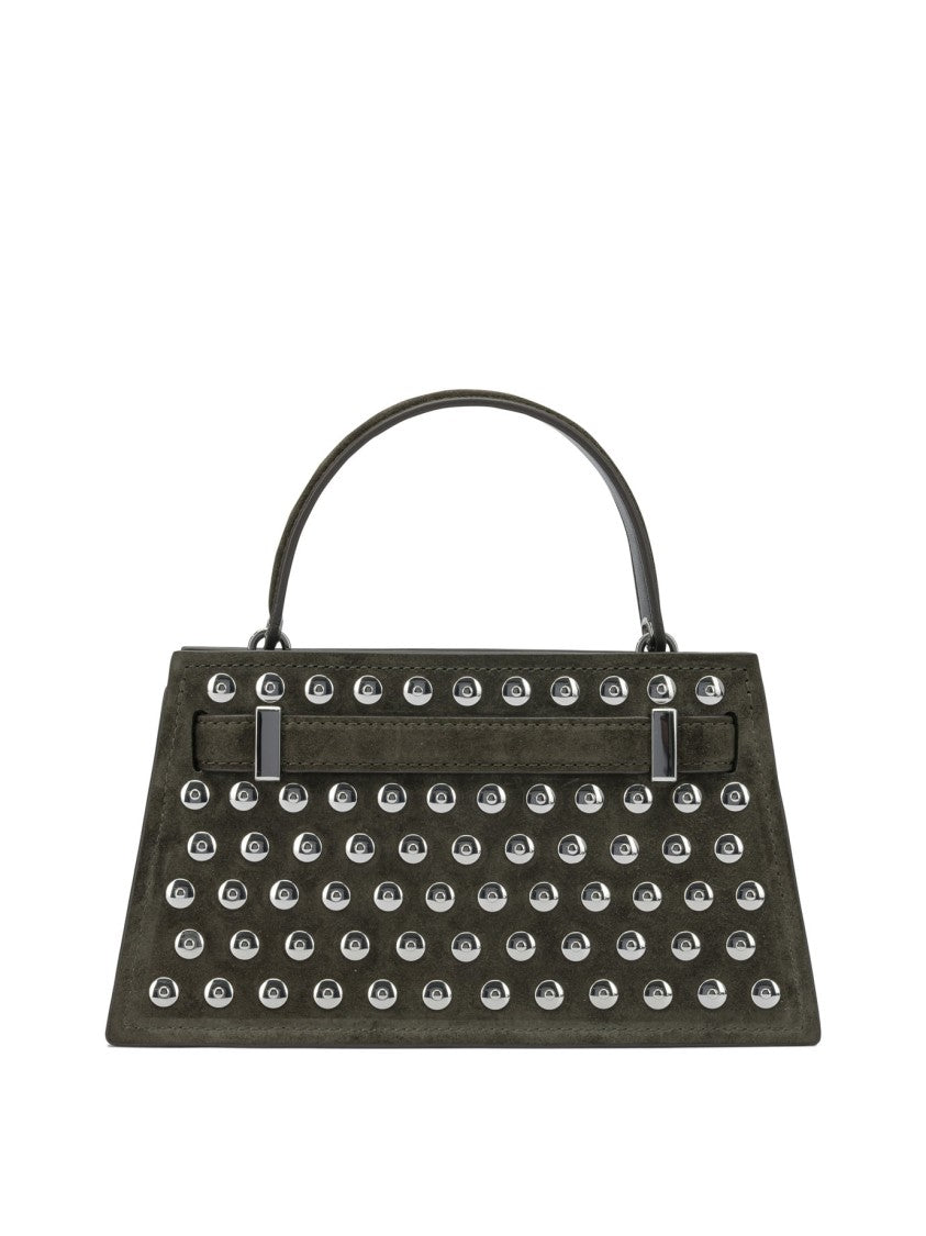 Tory Burch Trapezoidal Suede Handbag With Metallic Studs