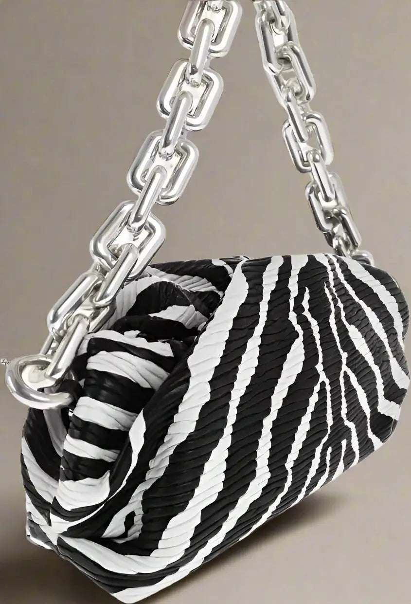 Bottega Veneta Zebra Chain Pouch