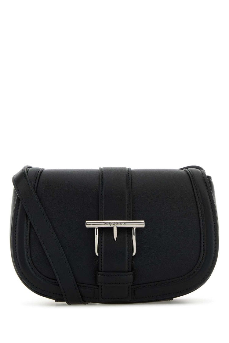 Alexander Mcqueen Black Leather Mini Satchel Crossbody Bag