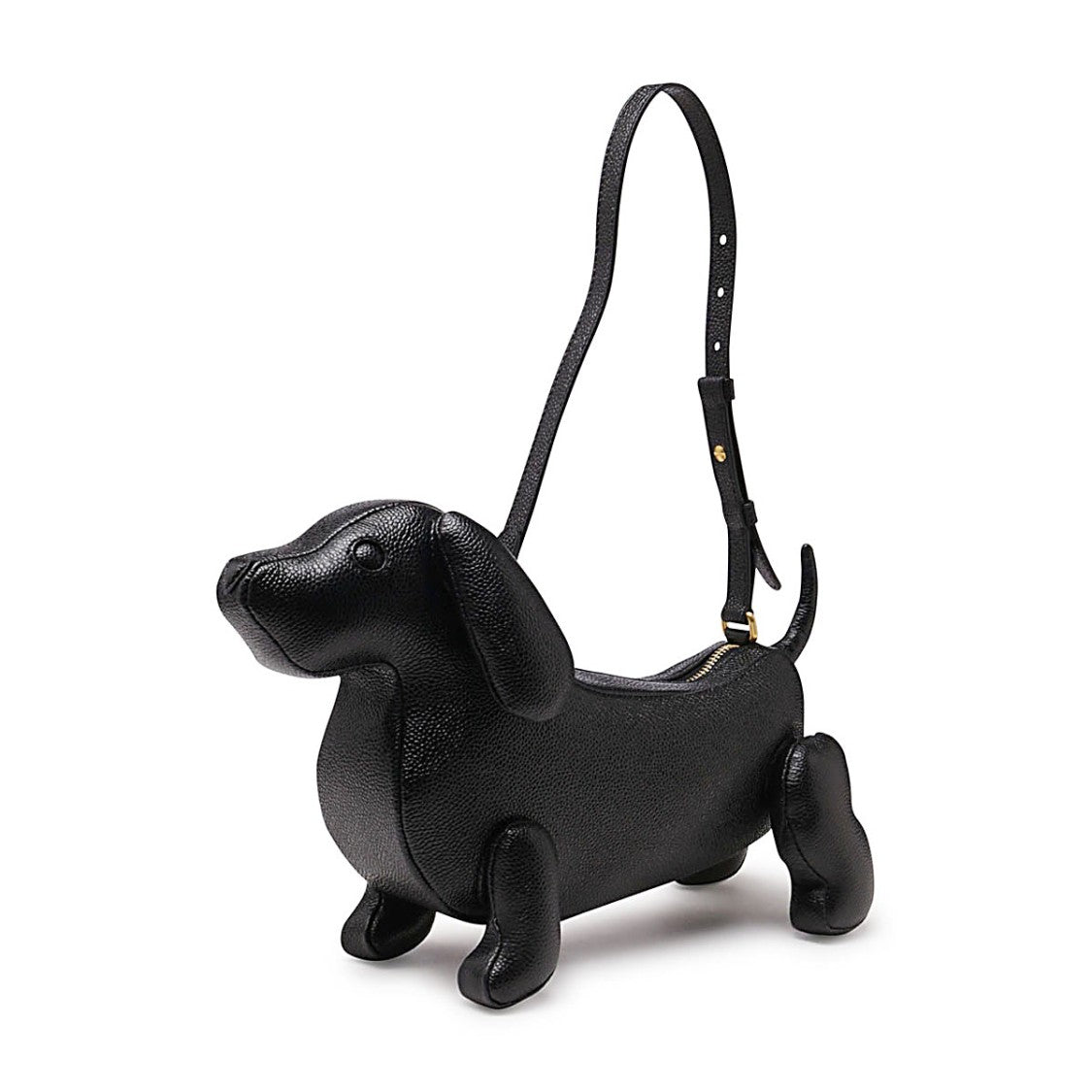 Thom Browne Hector Dog-Shaped Black Pebbled Leather Shoulder Bag