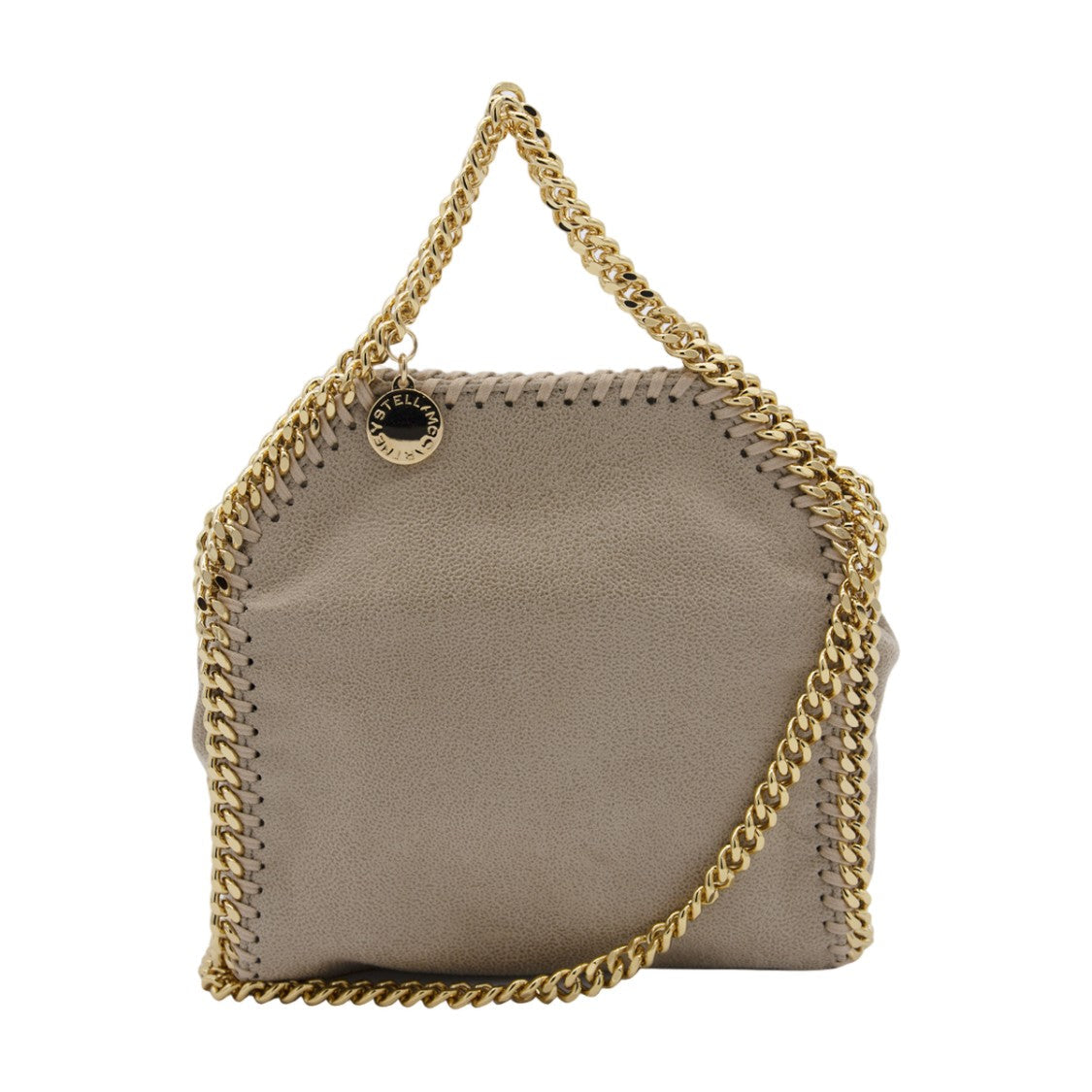 Stella Mccartney Square-Shaped Taupe Bag With Gold Chain Detailing