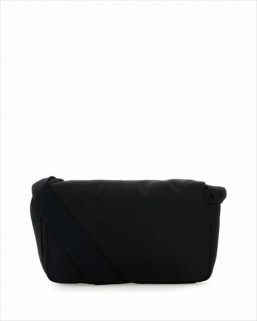 Balenciaga Minimalist Rectangular Black Crossbody Bag With Embossed Logo