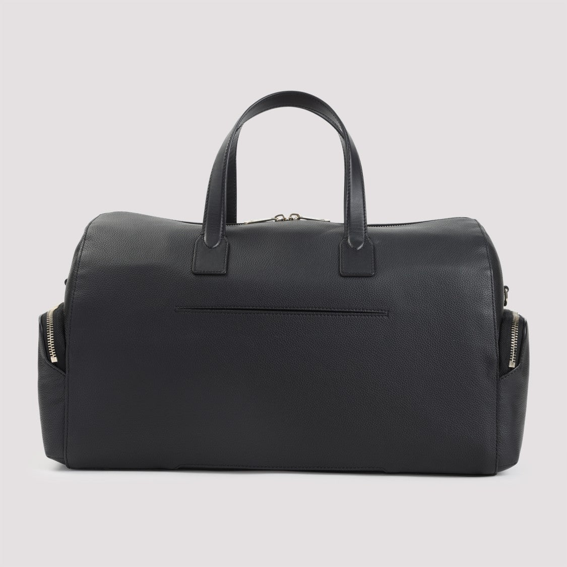 Paul Smith Textured Leather Travel Bag With Multicolor Striped Accent