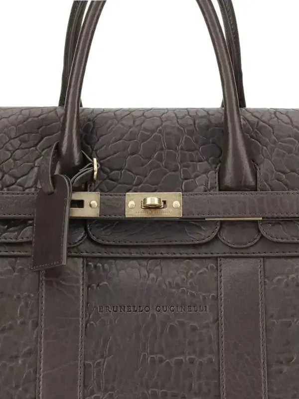 Brunello Cucinelli Men's Leather Country Travel Bag