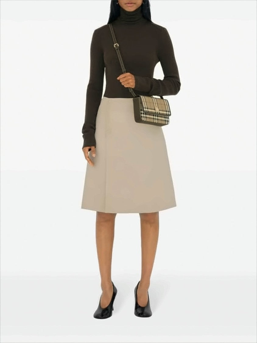 Burberry Classic Check Pattern Structured Crossbody Bag