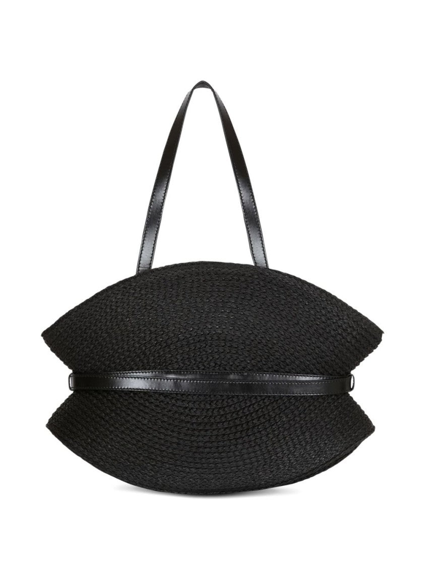 Balmain Sculptural Black Calfskin Leather Bag