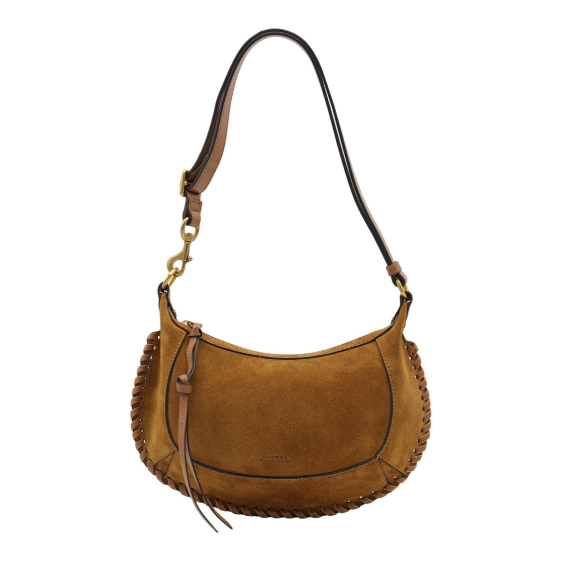 Isabel Marant Crescent-Shaped Suede Shoulder Bag With Whipstitch Detailing