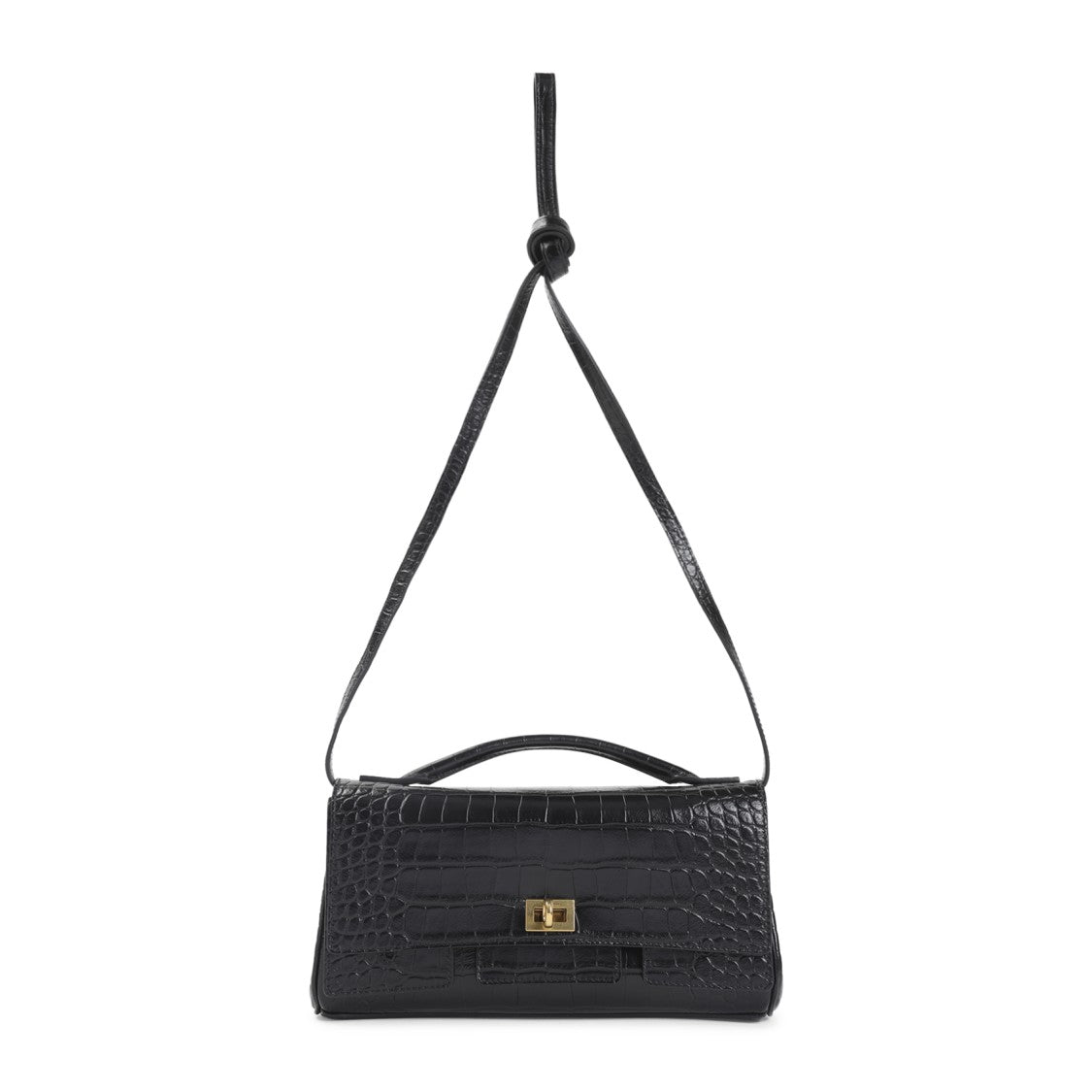 Balenciaga Textured Black Calf Leather Handbag