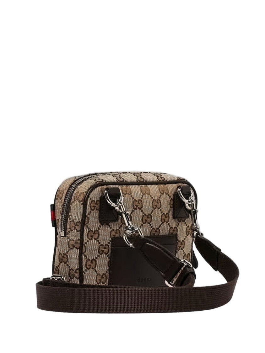 Gucci Rectangular Monogram Canvas Crossbody Bag