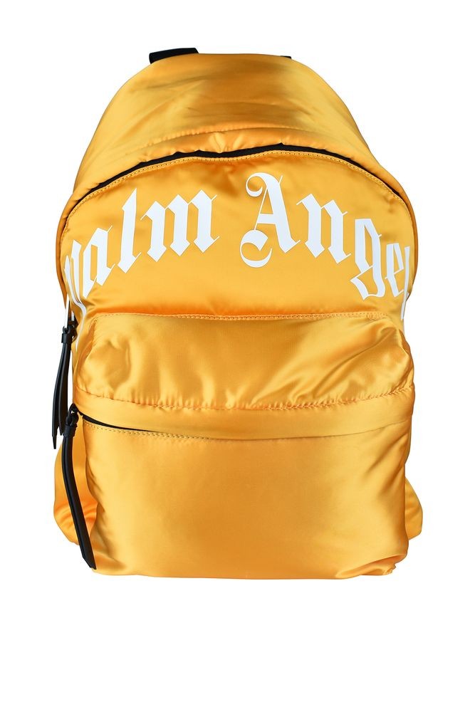Palm Angels Compact Yellow Nylon Backpack With Front Logo