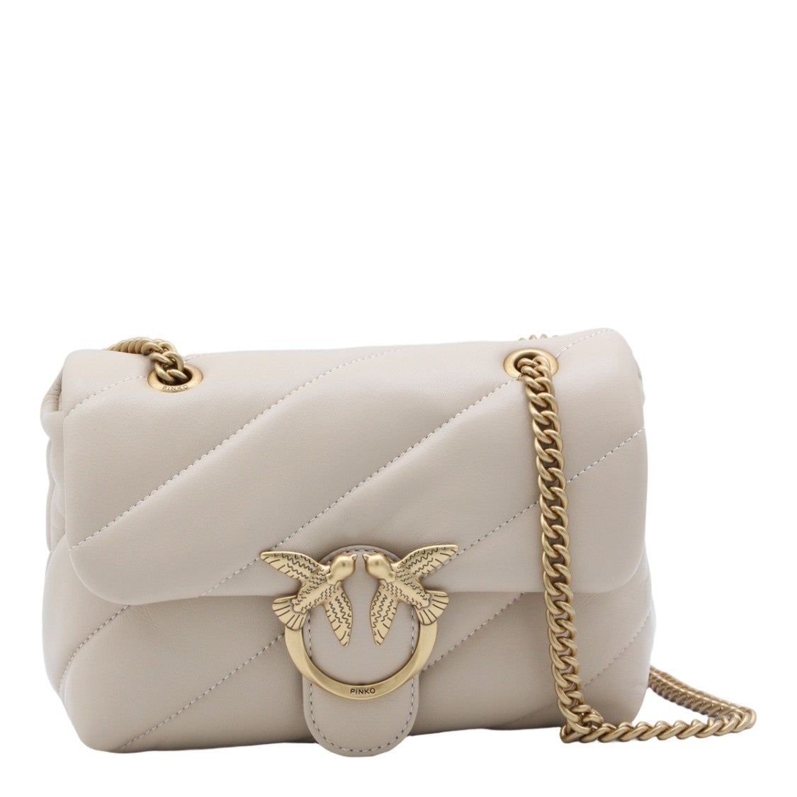 Pinko Quilted Flap Bag With Gold-Tone Bird Clasp
