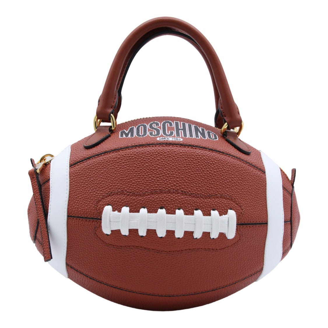 Moschino American Football-Shaped Brown Handbag