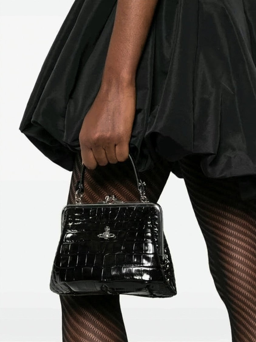 Vivienne Westwood Crocodile-Embossed Calf Leather Crossbody Bag