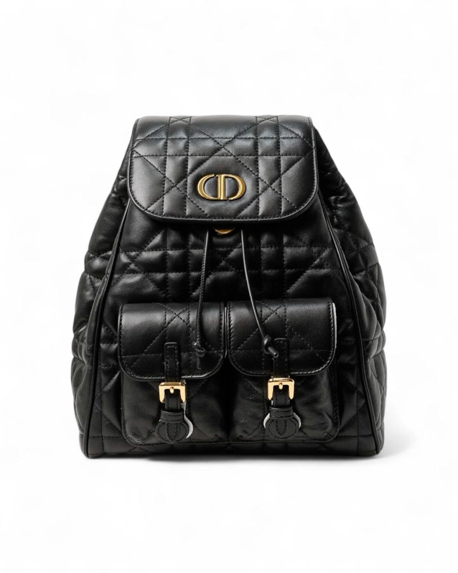 Dior Caro Medium Macro-Cannage Backpack In Black