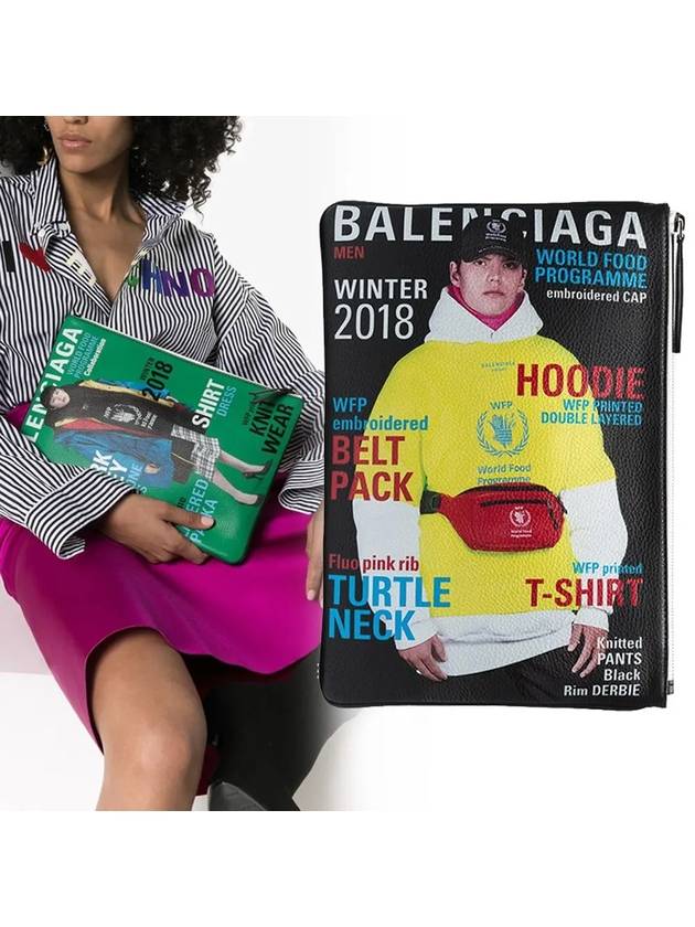 Luxury Balenciaga Trending 2025 Magazine Medium Clutch Bag Green