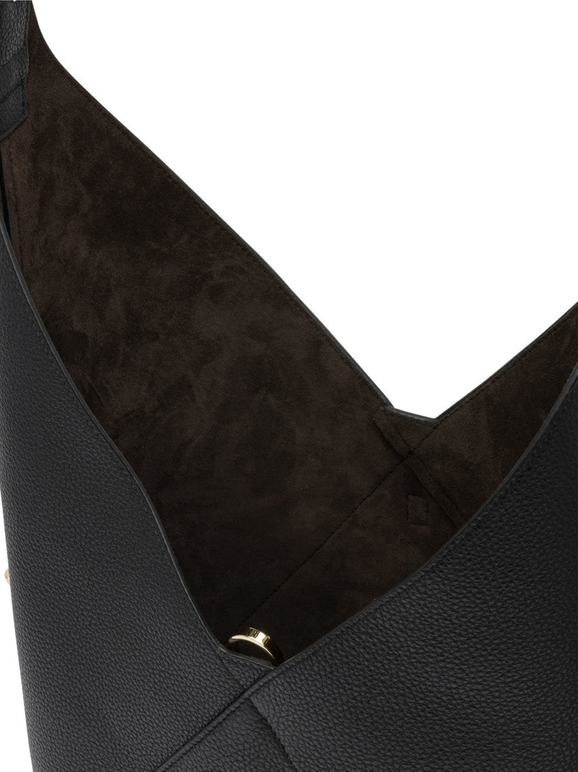 Ferragamo Textured Leather Hobo Shoulder Bag