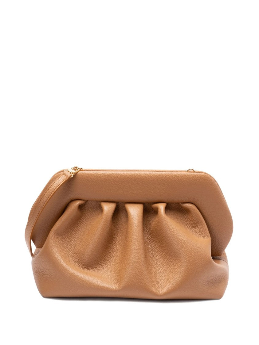Themoirè Gathered Texture Clutch In Macadamia Tone