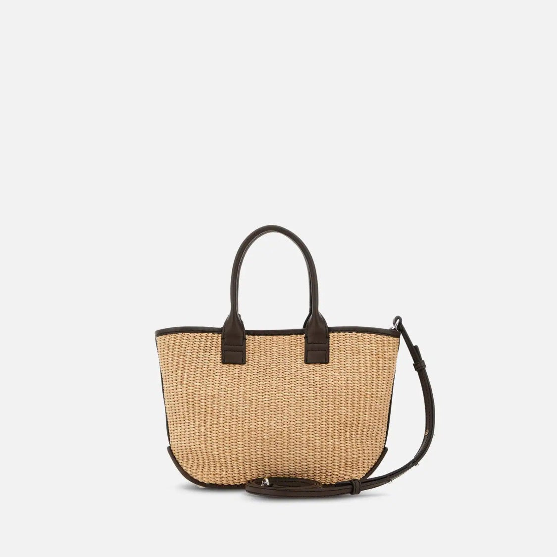 Hogan Beige Address Shopping Mini Raffia Shopping Bag