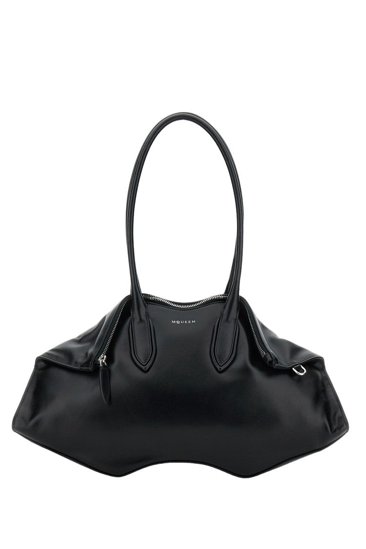 Alexander Mcqueen Elongated Leather Shoulder Bag With Double Tubular Handles