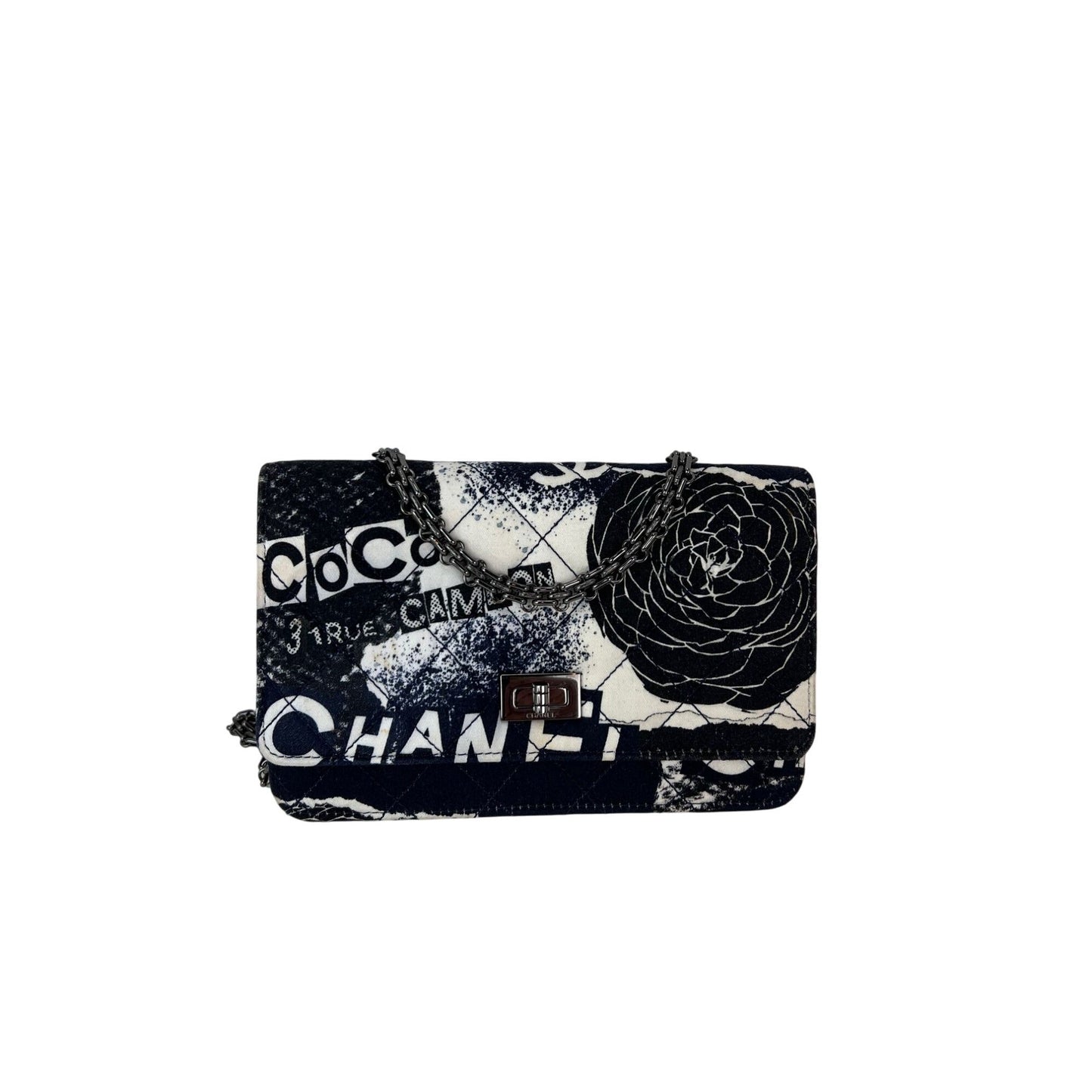 Chanel Reissue 2.55 Quilted Printed Canvas Wallet Clutch