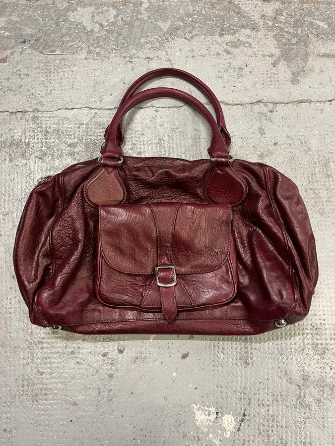 Balenciaga Bordeaux Leather Handle Bag