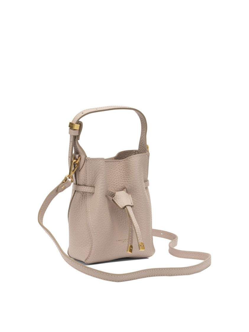 Gianni Chiarini Textured Leather Handbag With Drawstring Closure