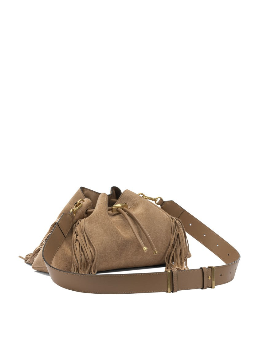 Jimmy Choo Suede Shoulder Bag With Braided Handles