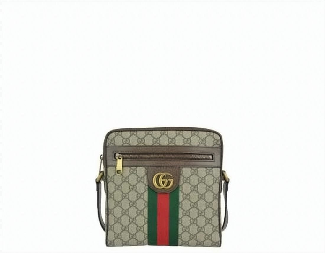Gucci Beige Canvas Crossbody Bag With Gg Monogram