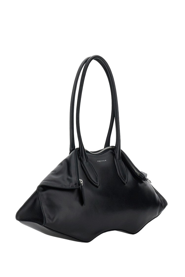 Alexander Mcqueen Elongated Leather Shoulder Bag With Double Tubular Handles