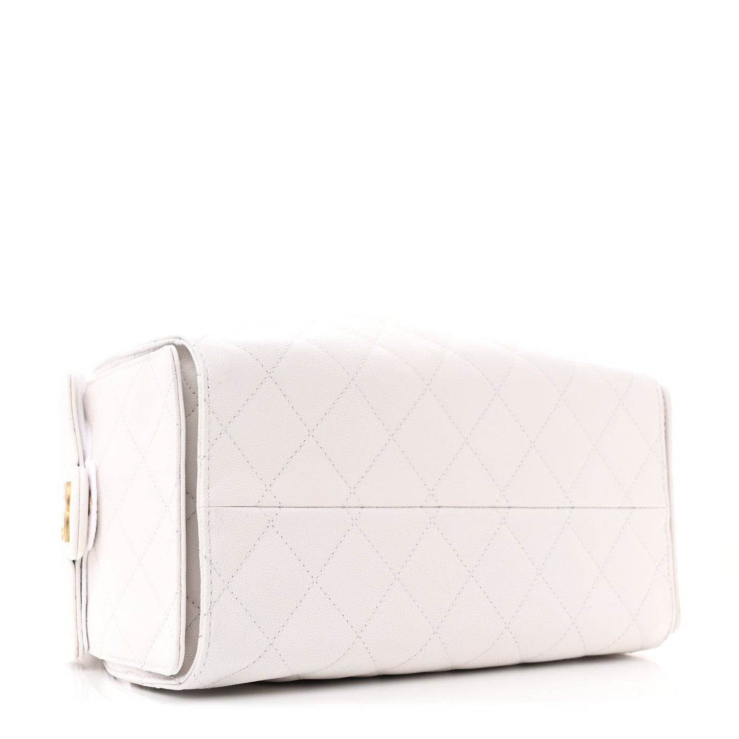Caviar Quilted Small Chanel 25 Handbag White