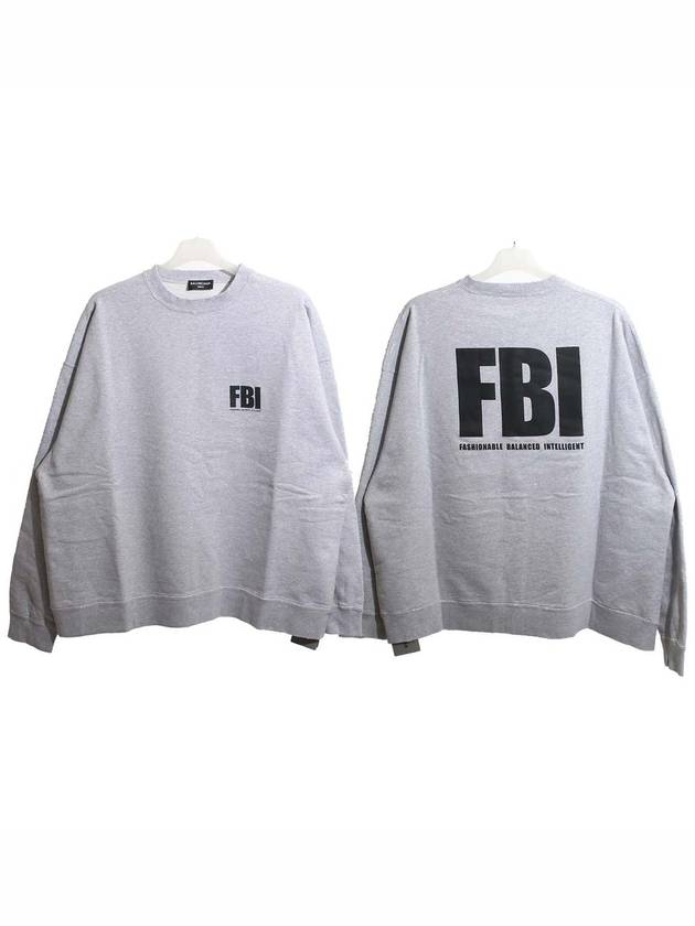 Luxury Balenciaga Trending 2025 FBI Logo Sweatshirt Grey