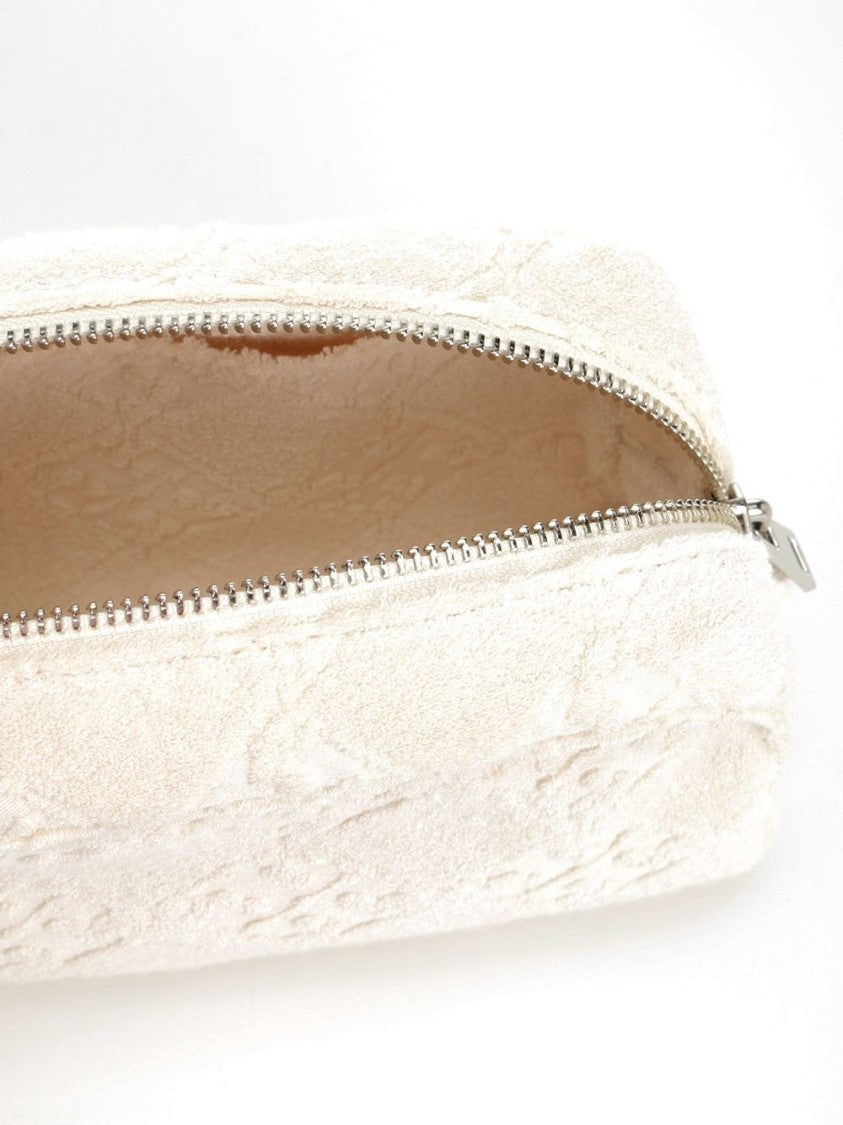 Tory Burch Textured White Bag With Zip Closure