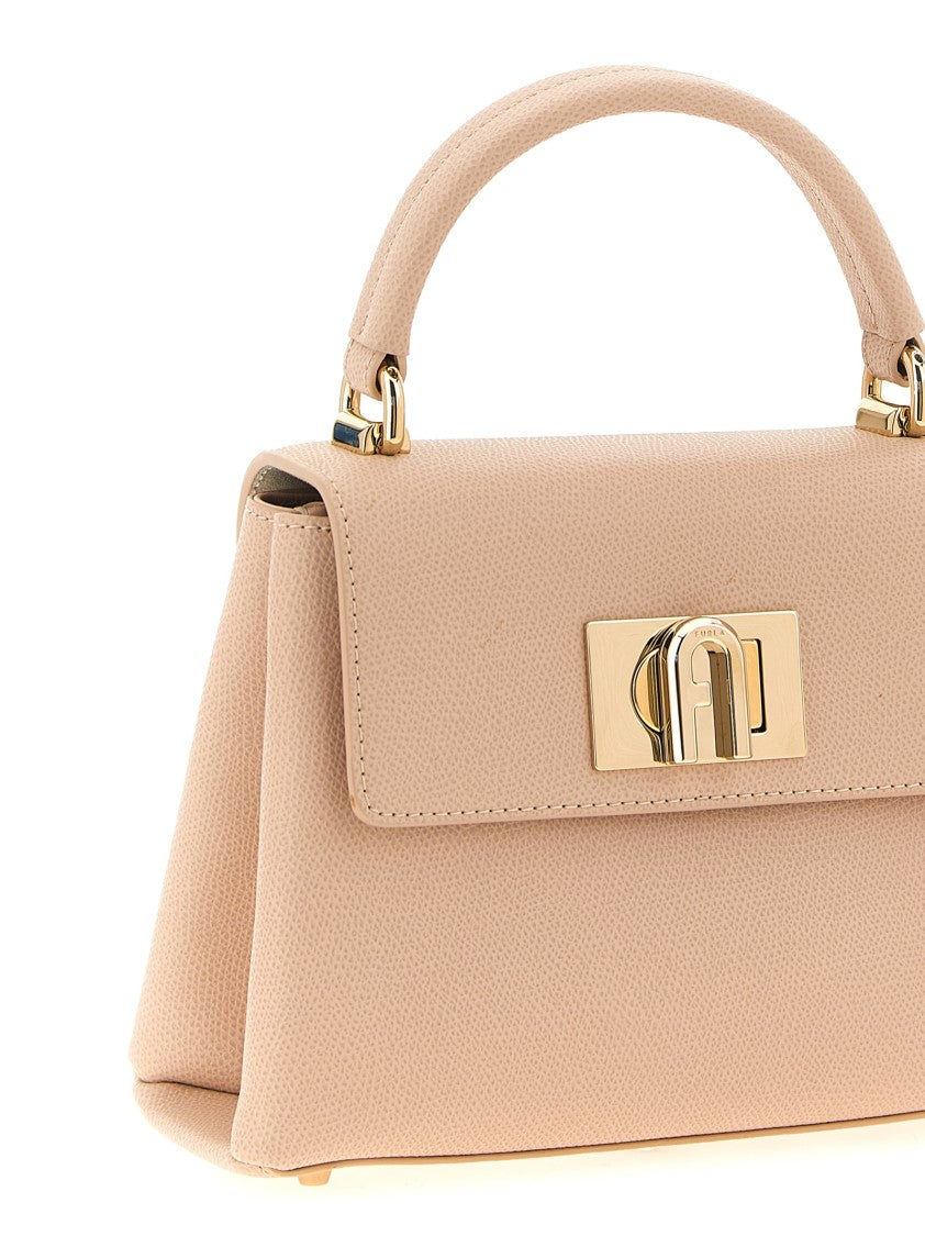 Furla Printed Leather Bellows Handbag