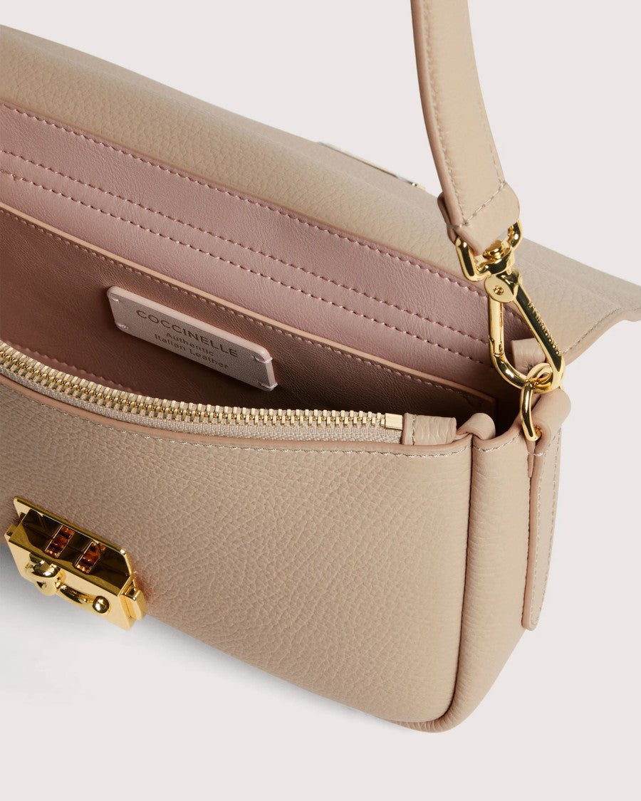 Coccinelle C-Me Lock Bag In Medium Sandshell