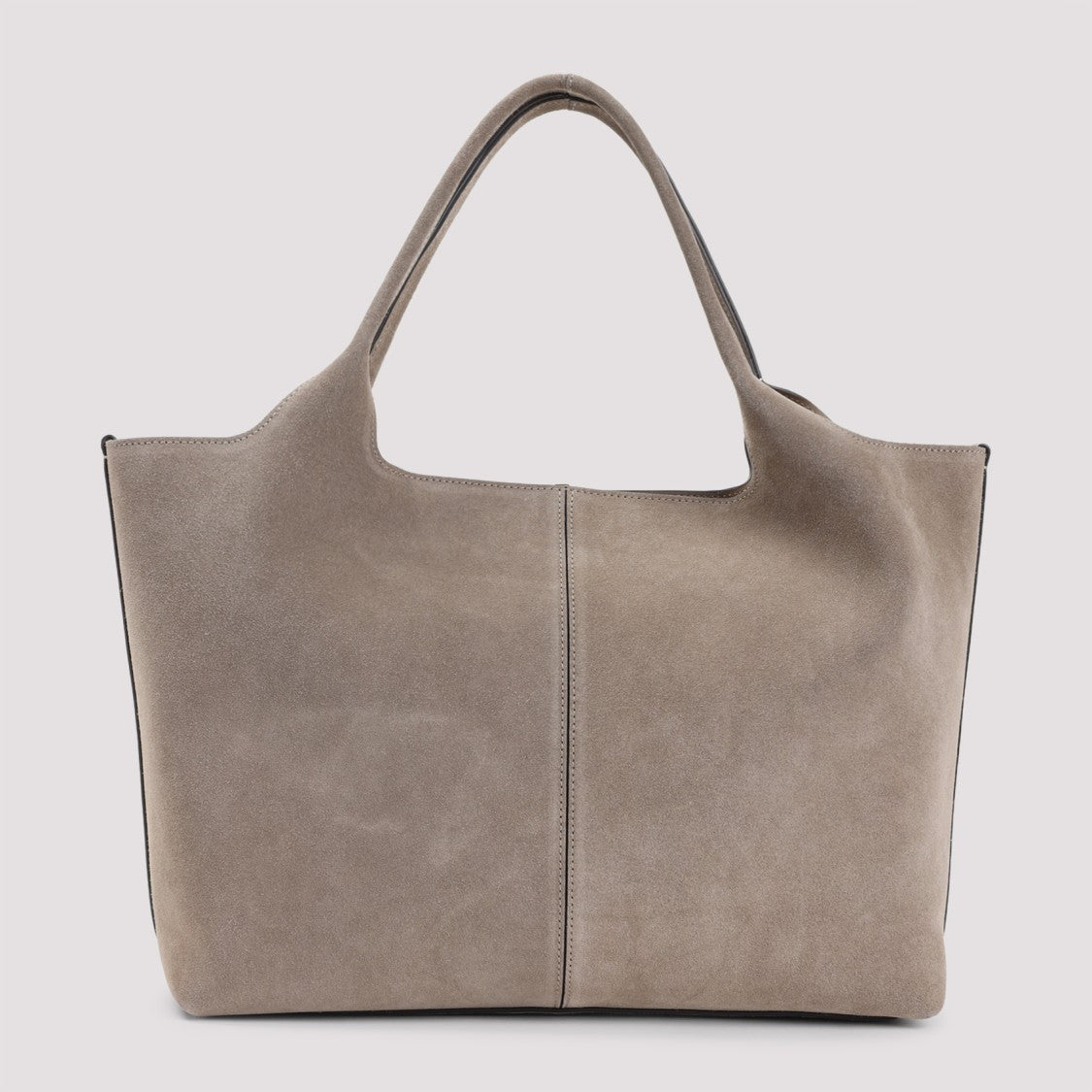 Tod's Luxe Suede Shopping Bag With Branded Metal Bar