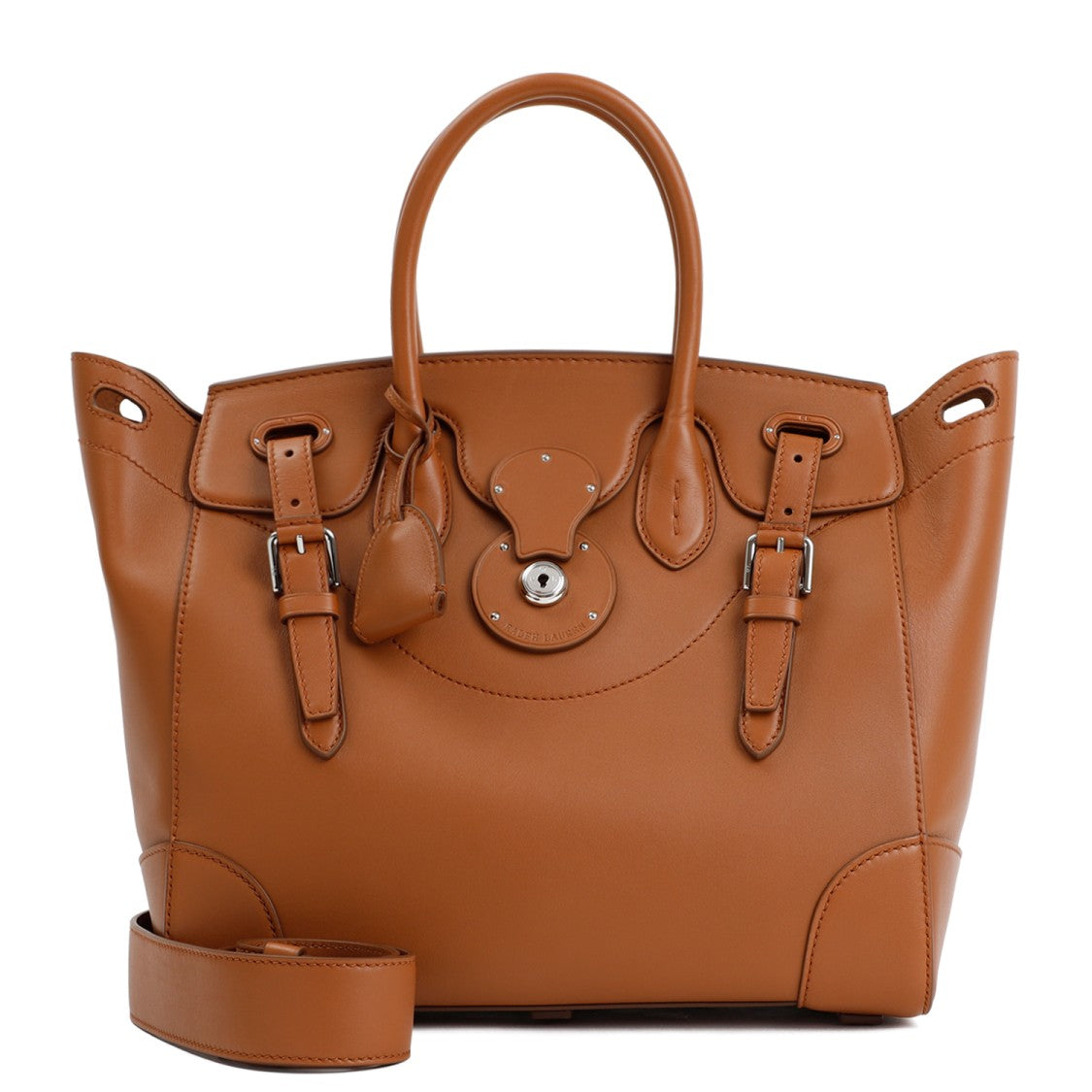 Polo Ralph Lauren Soft Ricky 33 Gold Calf Leather Handbag