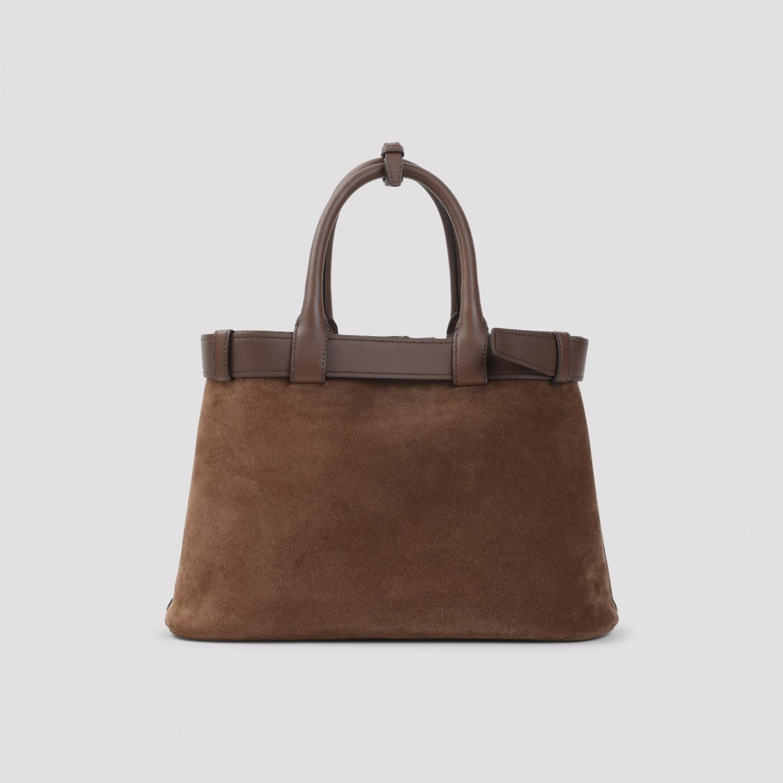 Prada Structured Brown Calf Leather Handbag