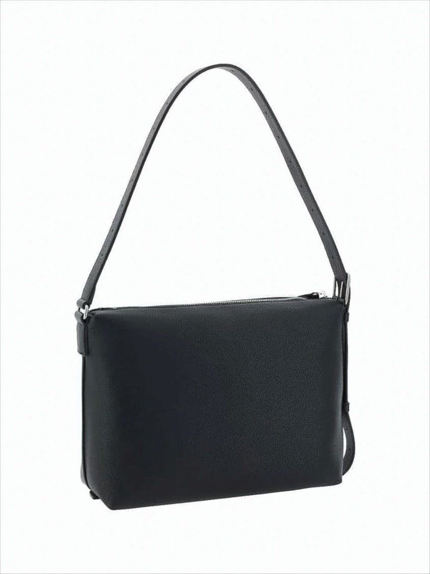 Balenciaga Rectangular Textured Leather Shoulder Bag With Adjustable Strap