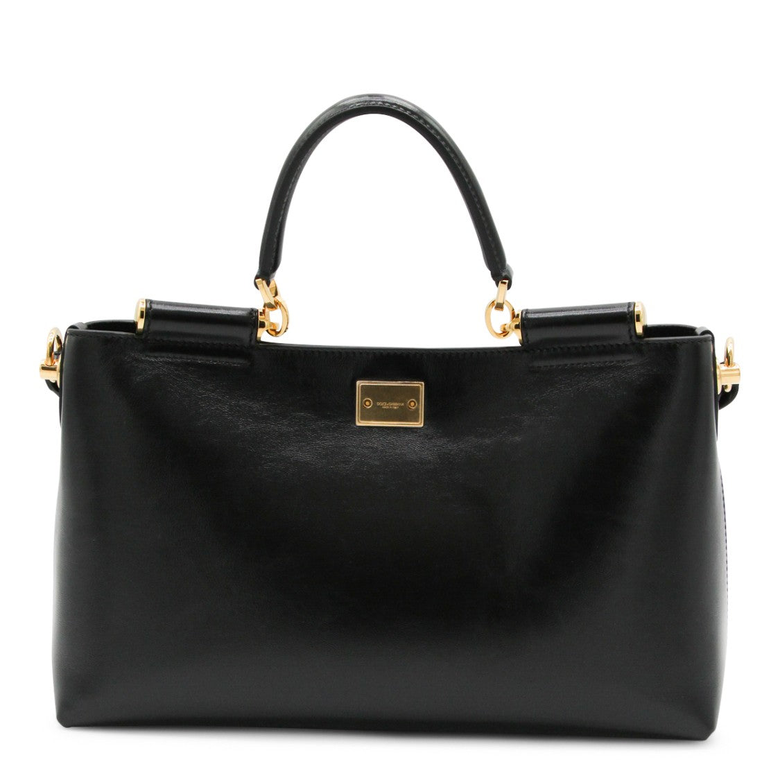 Dolce & Gabbana Black Leather My Sicily Shoulder Bag