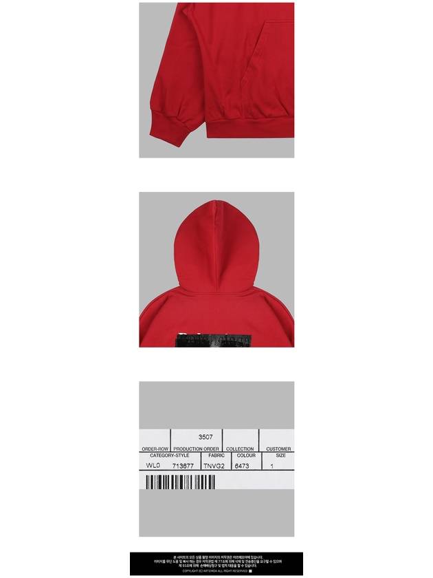 Luxury Balenciaga Trending 2025 Logo Tape Hoodie Red