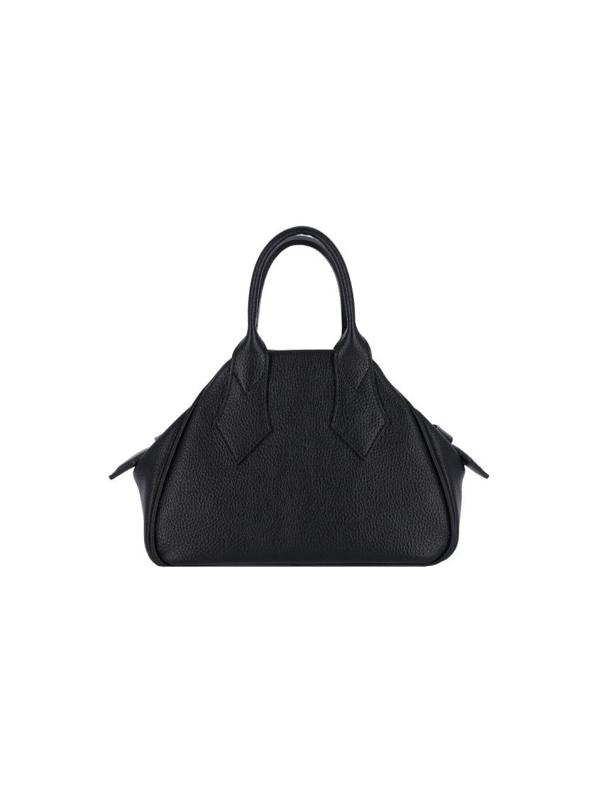 Vivienne Westwood Structured Pebbled Texture Shoulder Bag With Dual Handles