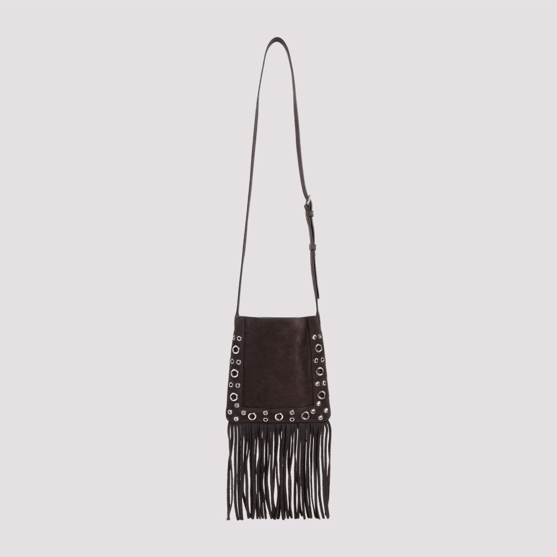 Valentino Garavani Brown Suede Leather Small Cross Body Bag